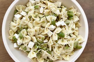 The dirty martini pasta salad, inspired by Emma's Olives.